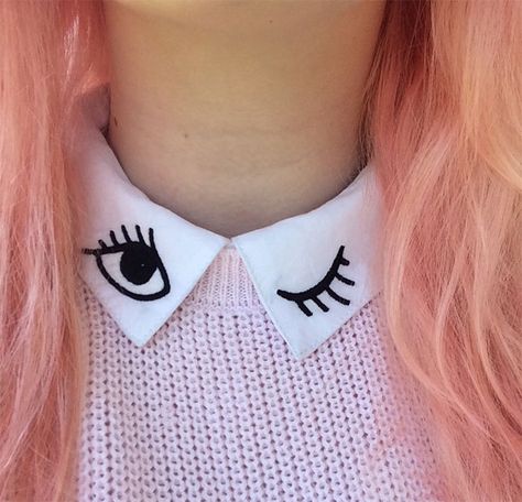 Creative Shirt Collars Detail Couture, Creative Shirts, Vintage Hipster, Diy Vetement, 자수 디자인, Rilakkuma, Mode Inspiration, Fashion Details, Asian Fashion