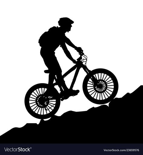 Mountain Bike Drawing, Biker Cake, Cycling Silhouette, Mountain Bike Silhouette, Mountain Biking Silhouette, Bike Vector Illustration, Bike Silhouette, Landscape Silhouette, Mountain Biking Photography