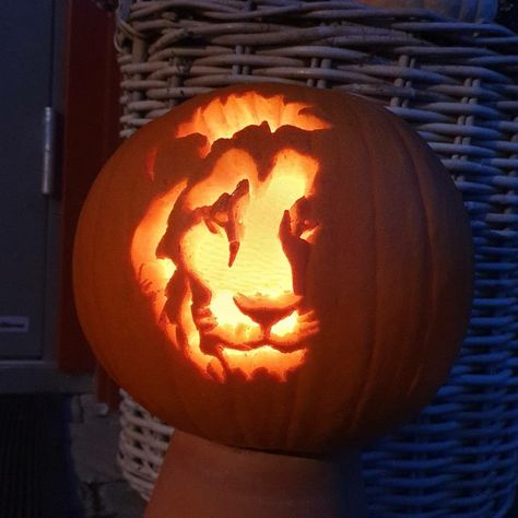 Lion Pumpkin Carving, Lion Pumpkin, Pumpkin Cravings, Creepy Pumpkin, Amazing Pumpkin Carving, Pumpkin Carving Designs, Pumpkin Carving Ideas, Pumpkin Carvings, Pumpkin Ideas