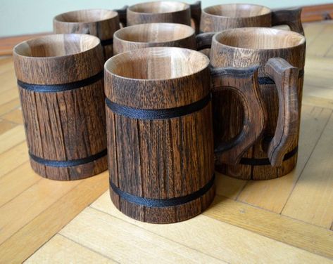 An cool wooden tankard Groomsmen Gift Ideas, Vikings Beer, Engraved Beer Mugs, Personalized Beer Mugs, Wooden Mug, Groomsmen Beer, Wooden Beer Mug, Wood Mug, Groomsmen Gifts Unique