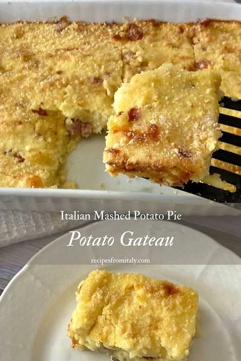 Mashed Potato Pie, Pie Recipe Easy, Recipes From Italy, Sweet Potato Recipes Mashed, Sweet Potato Sides, Potato Pie Recipe, Italian Potatoes, Mashed Potato Cakes, Cheese Mashed Potatoes