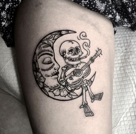 Parisian Tattoo Ideas, Parisian Tattoo, Skull Moon Tattoo, Skull Moon, Moon Tattoo, Traditional Tattoo, Skull Tattoo, Tattoo Ideas, Moon