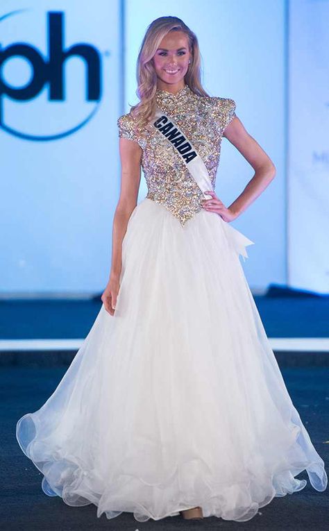 Miss Canada from Miss Universe 2017 Evening Gown Competition  Lauren Howe Miss Universe Gowns, Miss Universe 2017, Miss Canada, Planet Hollywood, Miss Usa, Pageant Gowns, Sherri Hill Dresses, Miss Universe, Dressy Dresses