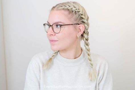 How To Easy Braid Your Own Hair, How To Double Braid Your Own Hair, Double French Braids Tutorial, How To Double French Braid, French Rope Braid Tutorial, How To Do A Rope Braid, Rope Braids Tutorial, 2 French Braids Tutorial, How To Double French Braid Your Own Hair