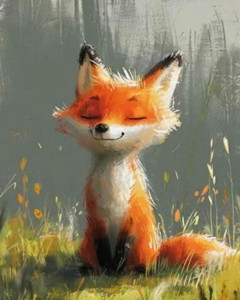 🦊🍁 Fox Paintings Acrylic, Autumn Animals Illustration, Animal Comics, Animal Illustration Art, Fox Painting, Small Canvas Paintings, Fox Illustration, Painting Decor, Animated Animals