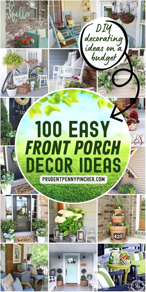 Farmhouse Porches, Front Porch Decorating Ideas, Small Porch Decorating, Front Porch Planters, Diy Porch Swing, Spring Porch Decor, Fresh Flower Market, Diy Shutters, Porch Planters