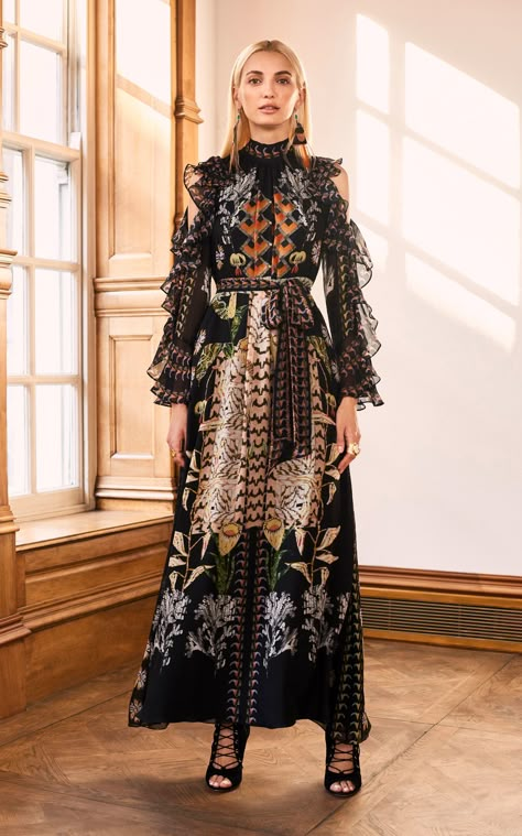 Temperley London Printed Harmony Chiffon Cold-Shoulder Maxi Dress Temperley London Bridal, Cold Shoulder Maxi Dress, London Spring, Gareth Pugh, Boho Chic Dress, Lela Rose, Temperley London, Maxi Dress Cotton, Looks Chic