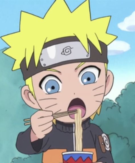 Naruto Noodles, Naruto Eating Ramen, Naruto Smile, Naruto And Kushina, Anime Drawings For Beginners, Baby Cartoon Characters, Naruto Chibi, Kid Naruto, Naruto Sd