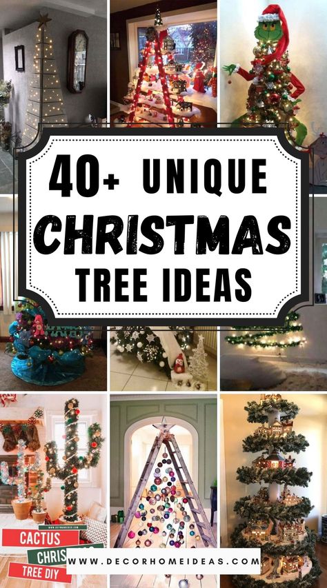 Most Unique Christmas Trees, Unusual and extraordinary Christmas trees #Christmas #trees #decorhomeideas Christmas Trees Ideas Unique, Train Christmas Tree Ideas, Christmas Tree Decorating Contest Ideas, Fun Christmas Tree Themes, Christmas Tree Ideas Unique, Theme Christmas Tree Ideas, Christmas Tree Themes Unique, Unique Christmas Tree Ideas, Wine Bottle Christmas Tree