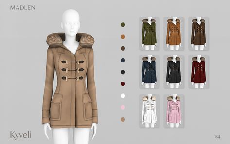 Sims 4 Cc Coats, Sims 4 Fur Coat, Sims 4 Coat Cc, Sims Dresses, Sims4 Clothing, Sims Clothes, Spring Cardigans, Sims 4 Cc Folder, Coat With Fur