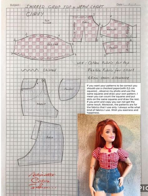 Curvy Barbie Clothes Patterns Free, Barbie Dress Pattern, Made To Move Barbie, Sewing Barbie Clothes, Barbie Sewing Patterns, Barbie Doll Clothing Patterns, Diy Barbie Clothes, Dolls Clothes Diy, Curvy Barbie