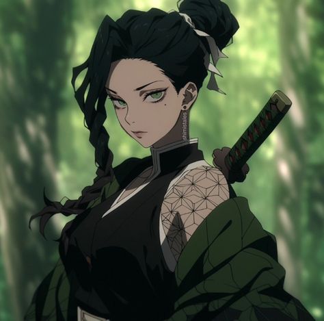 Green Black Hair, Demon Slayer Girl, Demon Slayer Oc, Tomboy Art, Black Anime Guy, Bleach Fanart, Wallpaper Animes, Kny Oc, Cool Anime Pictures