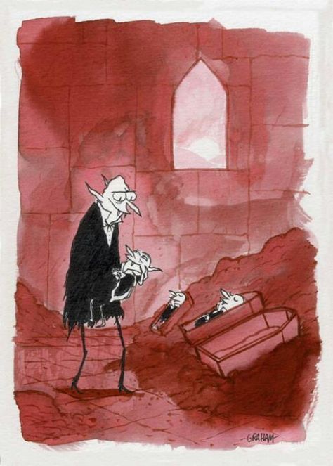 Dracula.  I'm not sure what to make of this. Vampire Funny, Father Love, 2d Art, Comic Illustration, 영감을 주는 캐릭터, Illustration Artwork, Funny Pics, Surreal Art, Dracula