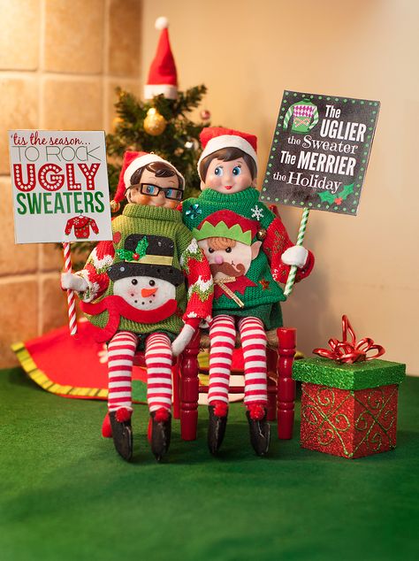 Shelf Clothes, Elf Printables, Diy Christmas Sweater, Elf Shelf, Props Free, Diy Ugly Christmas Sweater, Awesome Elf On The Shelf Ideas, Elf Magic, Elf Props