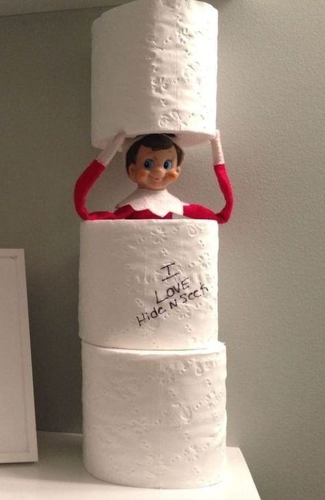 Elf Bathroom Ideas, Paper Elf, Elf On The Shelves, To Do App, Shelf Toilet, Timmy Time, Elf Shelf, Shelf Elf, Awesome Elf On The Shelf Ideas