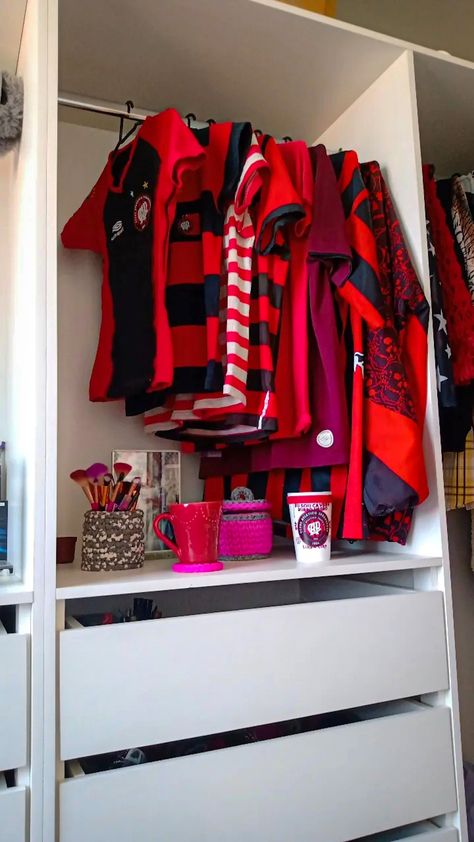 Organize Wardrobe Closet Red Aesthetic Clothing 