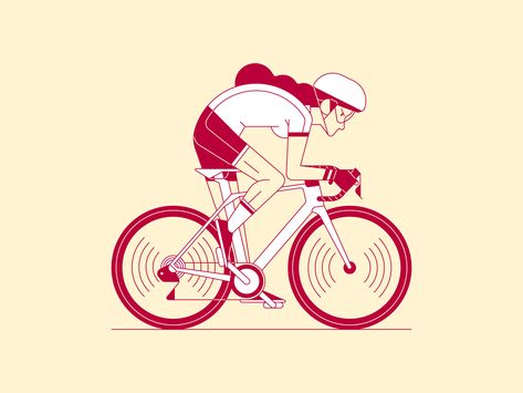 Cycling Girl by waldek graczyk #illustration #nature #cycling #girl #bicycle Cycling Illustration, Cyclist Illustration, Bike Illustration Simple, Bicycle Illustration Design, Cycling Illustration Graphics, Bike Ride Illustration, Cycle Drawing, Cycling Artwork, Riding Bicycle Illustration