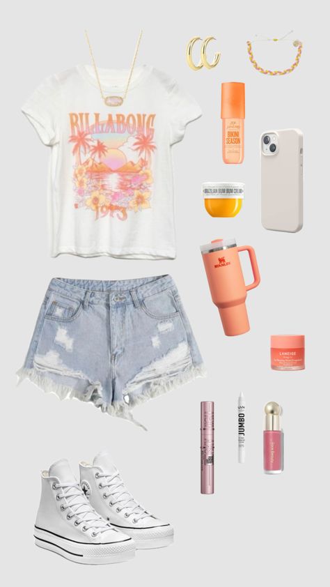 #preppy Cute Beach Outfits, Preppy Outfits For School, Simple Outfits For School, Preppy Summer Outfits, Shoes Outfit Fashion, Casual Preppy Outfits, Trendy Outfits For Teens, Casual School Outfits