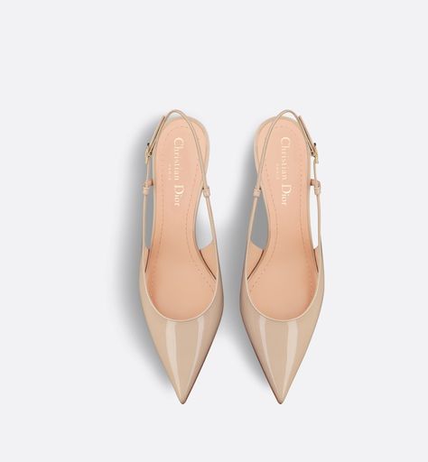 New For Fall 2024, The Dior Tribales Slingback Pump Displays Couture Appeal. The Nude Patent Calfskin Upper Is Accented By An 8-cm (3) Comma Heel Embellished With White Resin Pearls. The Rear Pearl Features A Gold-tone Cd Signature Inspired By The Namesake Earrings. The Sophisticated Pump Has A Pointed Toe And Can Be Paired Easily With Any Evening Wear.. Dior Flats, Channel Shoes, Dior Sandals, Dior Star, Icon Shoes, Couture Looks, Heart Shoes, Dior Book Tote, Short Denim