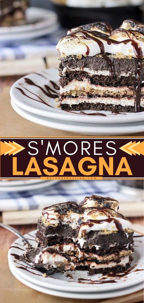 Easy Icebox Cake, Marshmallow Mousse, Pudding Bars, Cracker Chocolate, Smore Recipes, Icing Recipes, Chocolate Whipped Cream, Layered Desserts, Bake Dessert