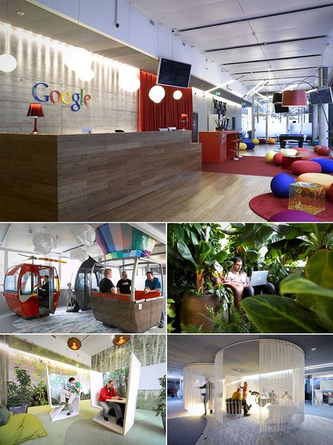 Coolest Corporate Headquarters - CNBC- Google Workspaces Design, Office Inspiration Workspaces, Google Office, Interior Kantor, Corporate Headquarters, Creative Office Space, Office Organization At Work, Cool Office Space, Office Space Design