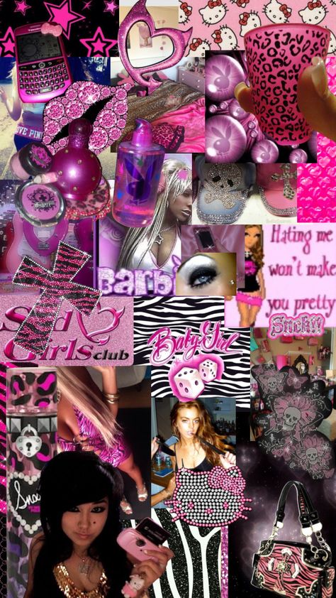 #trashyy2k 2000s Aesthetic Collage, Iconic Backgrounds, Trashy Y2k Wallpaper, Trashy Y2k Aesthetic, Trashy Mcbling, 2000s Wallpaper, 2000s Baby, Mcbling Fashion, Trashy Outfits