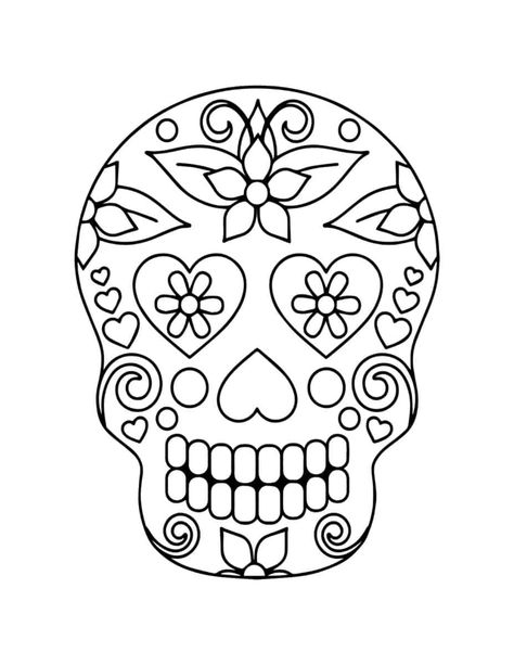 Are you a parent looking for a way to teach your kids about Day of the Dead or Dia De Los Muertos? Check out these free Day of the Dead coloring pages! Sugar Skull coloring pages for all! This free Day of the Dead coloring book includes sugar skull coloring pages, skeletons, flowers, and more. There are adults coloring pages for Dia De Los Muertos as well as Dia De Los Muertos coloring pages for kids. If you're looking for free Day of the Dead activities, these coloring pages are perfect. Scary Coloring Pages, Sugar Skull Drawing, Worksheet Coloring, Skull Coloring, Cupcake Coloring Pages, Skull Hand Tattoo, Skull Coloring Pages, Sugar Skull Design, Sugar Skull Tattoos