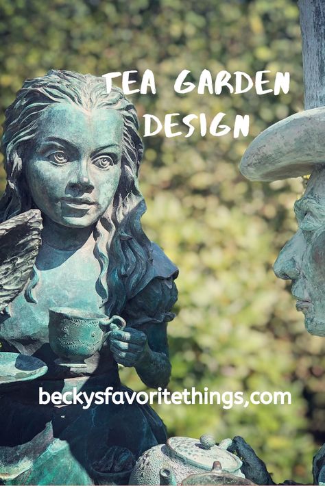 How to design a tea garden, pictures and plans for the garden with suggested plants, resources; books on design and plants for making tea Tea Garden Design Landscapes, Herbal Tea Garden Design, Tea Garden Plants List, Tea Garden Layout, Tea Garden Ideas, Tea Garden Plants, Tea Herb Garden, Tea Garden Design, English Tea Garden