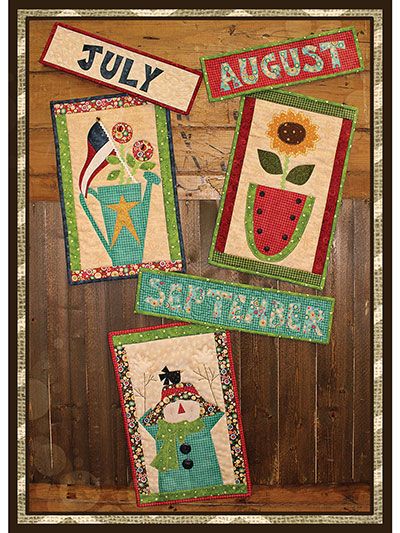 Annie's - Quilted Wall Hangings Patterns, Easy Crochet Basket Pattern, Seasonal Wall Hangings, Calendar April, Calendar Quilts, Quilting Math, Mini Quilt Patterns, Bazaar Crafts, Applique Quilt Patterns