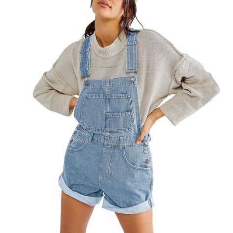 PRICES MAY VARY. Material: Made of 100%denim. High quality, soft, breathable and skin-friendly. The women's bib overalls are lightweight and comfortable to wear. Feature: Denim overalls: Sleeveless, adjustable straps, solid color, multi-pockets, rolled cuffs, above knee length, button closure, easy to put on and take off. Design: Jean overalls for women, easy to show your personality and add extra fashion vibes, make you look youthful and charming. Fits for spring, summer and fall. Match: Overal