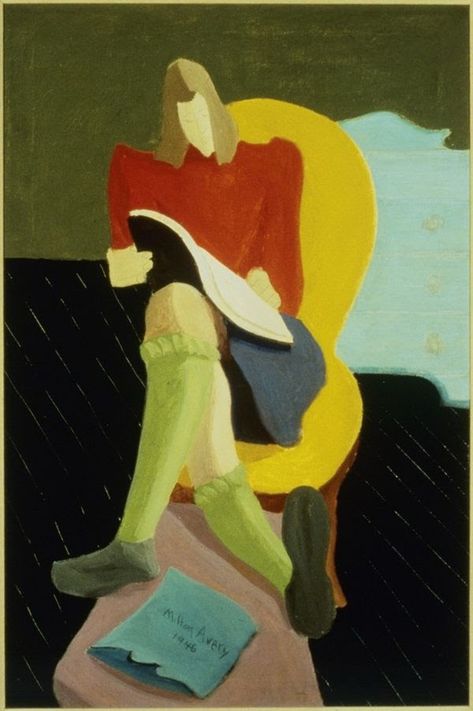 Milton Avery, People Reading, Reading Art, American Painting, Art And Illustration, Art Auction, American Artists, Figure Painting, Figurative Art