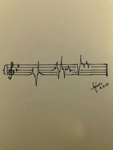 Tattoo Heart Beat, Tattoo Music, Tattoo Heart, Music Tattoo Designs, Geometric Tattoo Design, Music Drawings, Gorgeous Tattoos, Music Symbols, B Tattoo