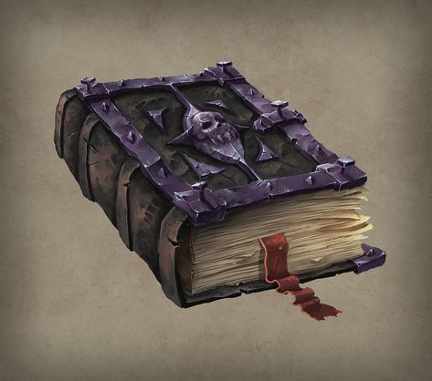 Fantasy Props Art, Fantasy Props Concept Art, Spell Book Concept Art, Dark Spellbook Fantasy Art, Book Concept Art, Grimoire Book Fantasy Art, Fantasy Books Magic, Concept Art Design, Magic Books