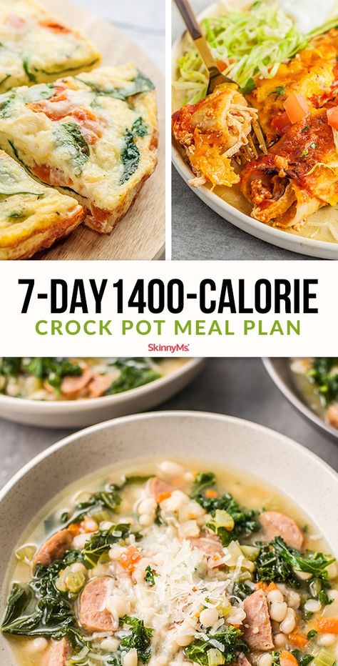 This Crock-Pot meal plan is perfect for busy folks who want to be healthy, but don't have a lot of time to spend in the kitchen! 1400 Calorie Diet, 1400 Calorie Meal Plan, Best Diet Foods, Calorie Meal Plan, Best Fat Burning Foods, Food Cooking, Diet Meal Plans, Fat Burning Foods, Good Healthy Recipes