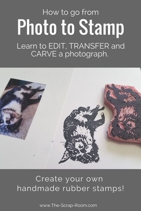 Learn how to create your own custom stamps! This #tutorial will walk you through the process editing your photo, transferring it to carving material and carving your stamp! #crafts #diy #viral #blogger #blog #stepbystep #howto How To Carve Stamps, Stamp Graphic Design, Stamp Carving Ideas, Diy Rubber Stamp, Lino Ideas, Print Making Designs, Carving Tutorial, Linocut Ideas, Pinterest Tutorials