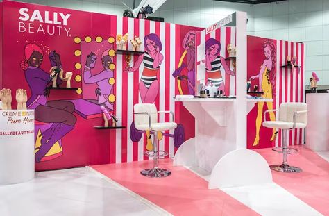 Glam Carnival-Themed Beautycon Brand Activation Live Event in Los Angeles | Conversate Collective | PartySlate Makeup Activation, Carnival Signs, Retail Boutique, Living Magazine, Aerial Hoop, Hair Brands, Sally Beauty, Creative Display, Celebrity Hair Stylist