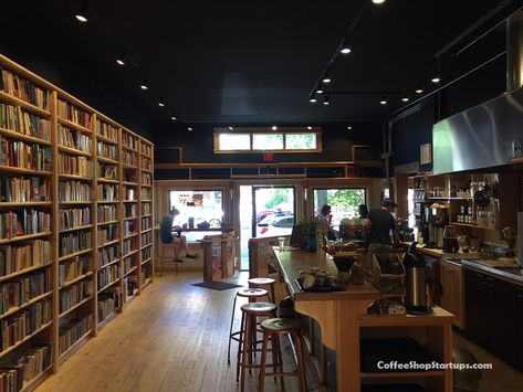 How To Start a Coffee Shop Bookstore - Coffee Shop Startups Coffee Shop Bookstore, Vintage Coffee Shops, Bookstore Design, Starting A Coffee Shop, Library Cafe, Opening A Coffee Shop, Coffee Book, Bookstore Cafe, Coffee Shop Interior Design