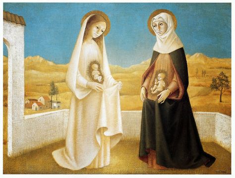 The Visitation by Bradi Barth Saint Elizabeth, Blessed Mary, Mama Mary, Christian Images, Catholic Images, Blessed Mother Mary, Child Jesus, The Virgin Mary, Mary And Jesus