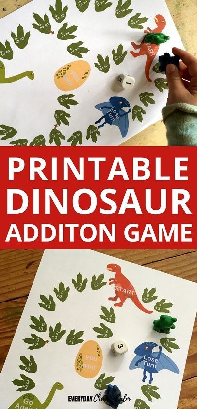 Free Printable Dinosaur Game for Addition Practice - #1-3 Dinosaur Addition, Addition Games Kindergarten, Dinosaur Math, Dinosaur Game, Dinosaur Activities Preschool, Free Math Printables, Summer Kid, Math Board Games, Addition Practice