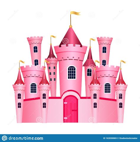 Cute Princess Castle Isolated on White Background. Vector Illustration. Stock Vector - Illustration of children, classic: 162830069 Disney Castle Cake Topper, Princesses Cake, Barbie Castle, Disney Princess Cake Topper, Castle Cake Topper, Castle Coloring Page, Princess Castle Cake, Disney Princess Castle, Carnival Birthday Party Theme