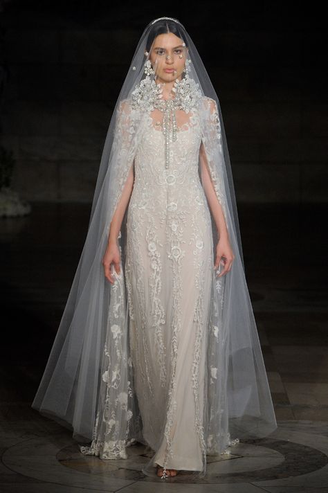 Reem Acra Wedding Dress, Reem Acra Bridal, Sheath Wedding Dress Lace, Reem Acra, White Wedding Dress, Country Wedding Dresses, Wedding Dresses Strapless, Bridal Fashion Week, Wedding Dress Trends