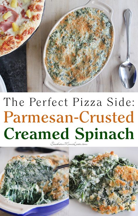 Walmart Recipes, Zucchini Tart, Zucchini Tarte, Pizza Sides, Parmesan Cream Sauce, Southern Mom, Perfect Pizza, Fresh Spinach, Parmesan Crusted