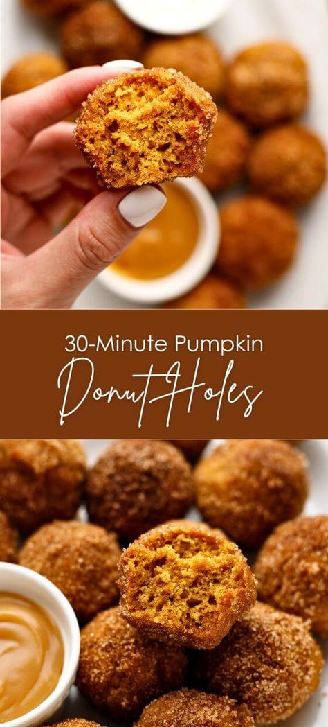 Quick & Easy 30-Minute Pumpkin Donut Holes - Yummy and fully Pumpkin Donut Holes, Donut Hole Recipe, Apple Cider Donuts Recipe, Pumpkin Donut, Pumpkin Doughnut, Southern Cooking Recipes, Easy Donuts, Leftover Pumpkin, Cozy Breakfast