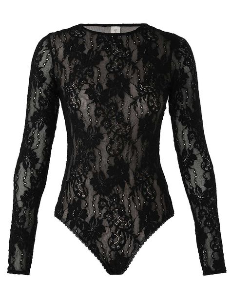 The Lace Bodysuit in Black from our Spring 2024 Collection, Natura. A lace bodysuit featuring a crew neck and long sleeves. Luxury Winter Women's Bodysuit, Luxury Women's Bodysuit, Luxury Elegant Bodysuit, Luxury Women's Bodysuit With Sheer Sleeves, Luxury Long Sleeve Women's Bodysuit, Luxury Chic Spring Bodysuit, Luxury Elegant Formal Bodysuit, Elegant Luxury Bodysuit, Chic Luxury Evening Bodysuit