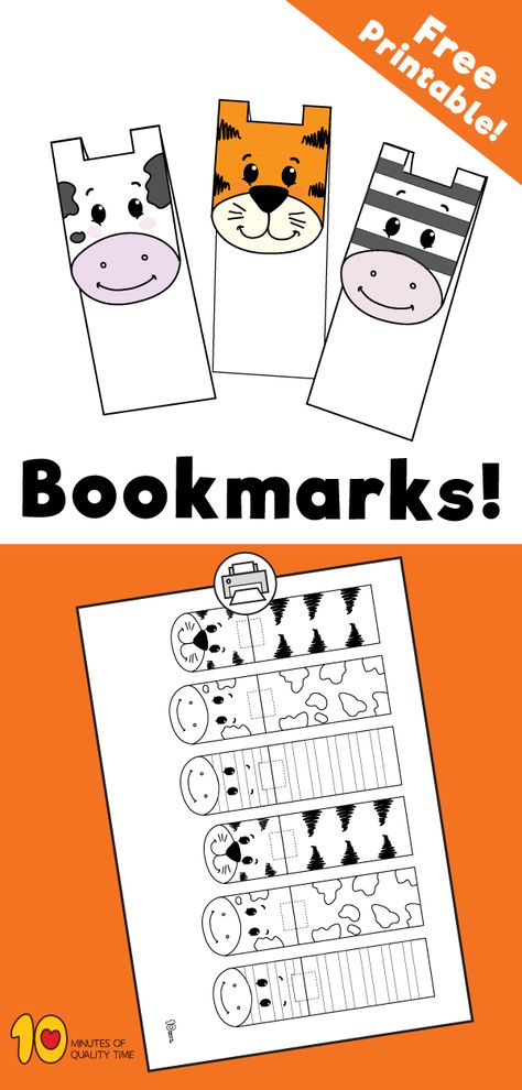 DIY Animal Bookmarks for Kids #Bookmark#freeprintable Penanda Buku Diy, Bookmark For Kids, Animal Bookmarks, Animal Masks For Kids, Bookmarks For Kids, Buku Diy, Vika Papper, Crown Drawing, Penanda Buku