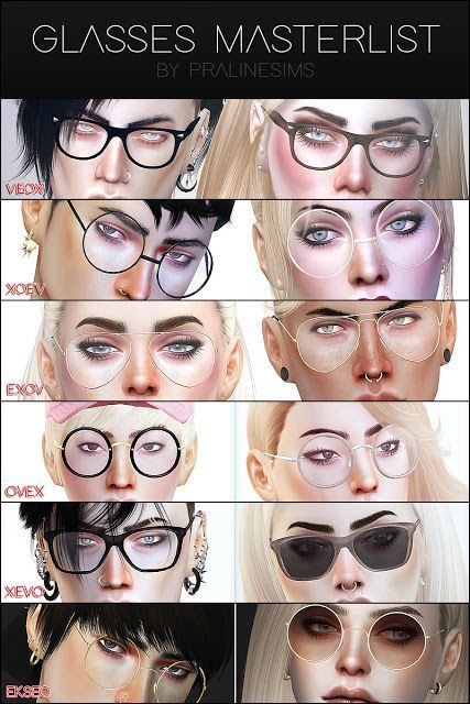 Sims 4 CC's - The Best: Glasses by Pralinesims Pralinesims Sims 4, Los Sims 4 Mods, Sims 4 Piercings, The Sims 4 Skin, Sims Packs, Sims 4 Mm Cc, Sims 4 Game Mods, Sims 4 Cc Makeup, Sims 4 Cc Skin