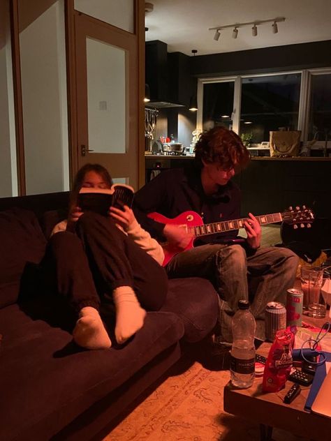 Two People, Playing Guitar, Guitar, Water