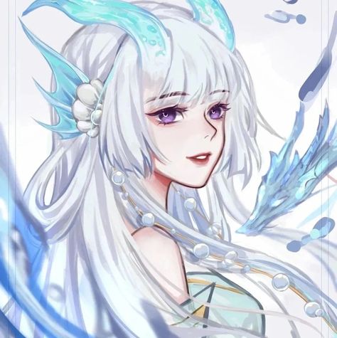 Mermaid Anime Pfp, Water Dragon Oc, Mermaid Pfp, Oc Sheet Character Design, Water Mermaid, Mermaid Anime, Anime Mermaid, Dragon Girl, Violet Eyes