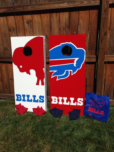 Buffalo Bills Gift Handpainted Cornhole Set Buffalo Bills Cornhole Boards, Buffalo Bills Party Ideas, Buffalo Bills Cricut Ideas, Buffalo Bills Crafts, Buffalo Bills Gift Ideas, Buffalo Bills Apparel, Buffalo Bills Baby, Buffalo Bills Stuff, Buffalo Bills Game