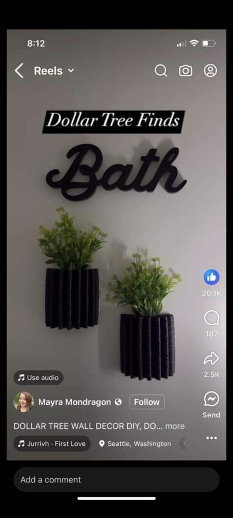 Dollar Tree Wall Decor Diy, Dollar Tree Wall Decor, Wall Decor Diy, Dollar Tree Finds, Tree Wall Decor, Tree Wall, Black Decor, Diy Wall Decor, Dollar Tree